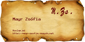Mayr Zsófia névjegykártya